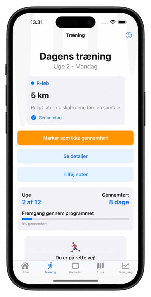 Løbe app - Halvmarathon i Aarhus 2025