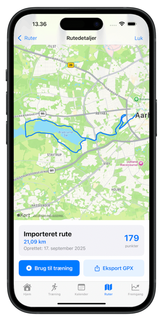 Løbe app - Halvmarathon i Aarhus 2025